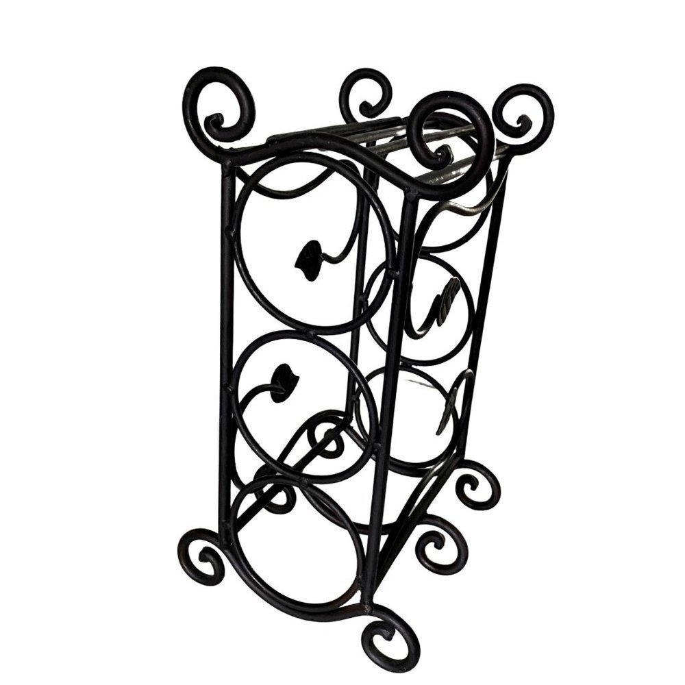 Black Metal Wine Rack with Leaves - Picture 9 of 15